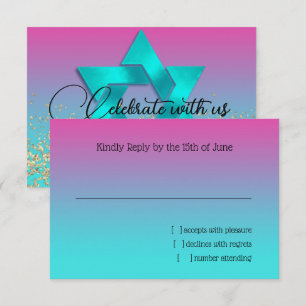 Placa RSVP Turquesa para Trombo Rosa com Estrela