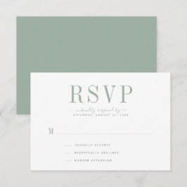Placa RSVP Verde de Casamento