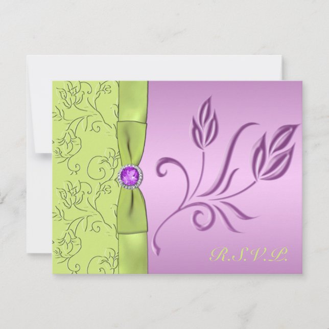 Placa RSVP verde e lavanda (Frente)