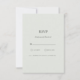 Placa RSVP Verde Elegante Preta e Sage