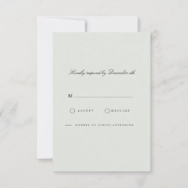 Placa RSVP Verde Elegante Preta e Sage
