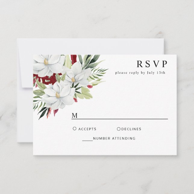 Placa RSVP Verde Verde da Magnolia Tropical (Frente)