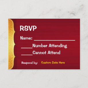 Placa RSVP Vermelha e Dourada