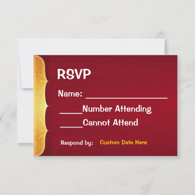 Placa RSVP Vermelha e Dourada (Frente)