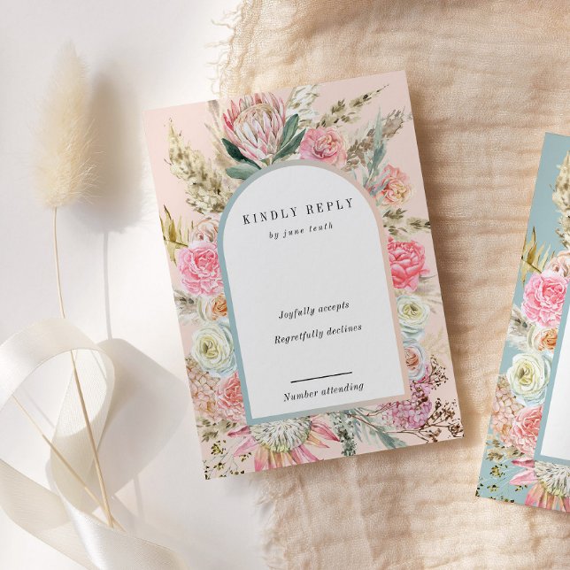 Placa RSVP Vertical Blush Boêmian Tropical (Criador carregado)