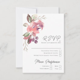 Placa RSVP Vertical Mauve Romântica