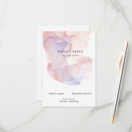 Placa RSVP Vertical Moderna da Seda Transparente