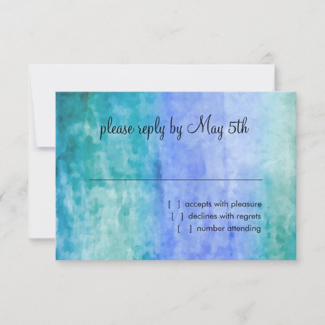 Placa RSVP Watercolor Streaks Blue Star de David (Frente)