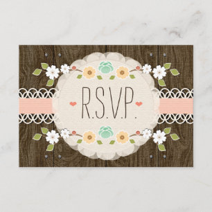 PLACA RUSTICA RUSTIC FLORAL BOHO WEDDING RSVP