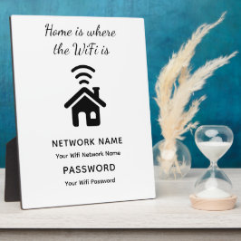 Placa Senha e rede WiFi personalizadas para convidados