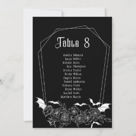 Placa Sentada de Casamento de Núm. Gótico Preto
