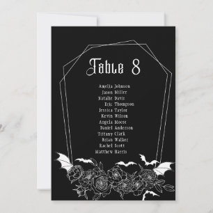 Placa Sentada de Casamento de Núm. Gótico Preto