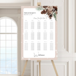 Placa Sentada Rustic Tan Pine Winter Sparkle
