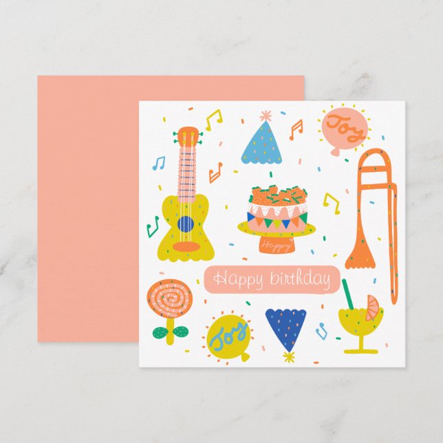 Placa simples de festa de aniversário personalizad (Frente/Verso)