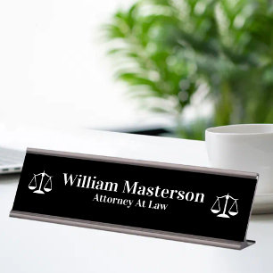 Placa Simples para Mesa de Escritório de Advogado