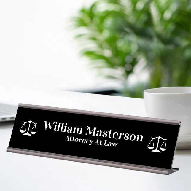 Placa Simples para Mesa de Escritório de Advogado (Criador carregado)
