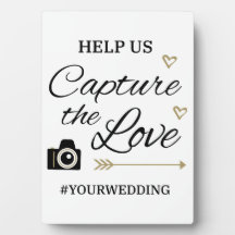 Sinal de Hashtag de Casamento Personalizado com Ca