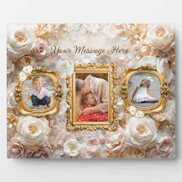 Placa Soft Gold Baroque Floral Photo Frames Collage