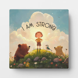 Placa Sou Forte Afirmação De Meninos