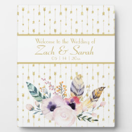 Placa Tabletop de Boho Buquê bonito Boho Boho Welcome