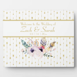 Placa Tabletop de Boho Buquê bonito Boho Boho Welcome