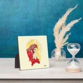 Placa Tabletop Easel Com Canvas: Cristo Na Oração
