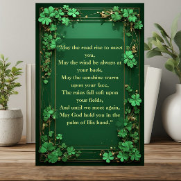 Placa Trevo Verde Que o Caminho Suba Bênção Irlandesa 