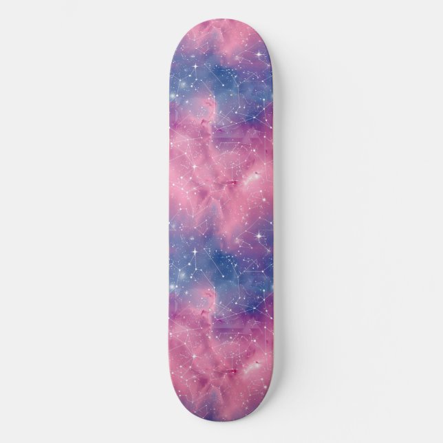 Placa única de skate de Design de astrologia rosa (Frente)