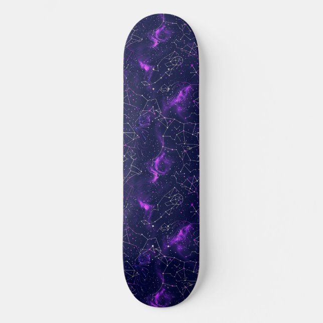 Placa única de skate de Design de astrologia roxa (Frente)