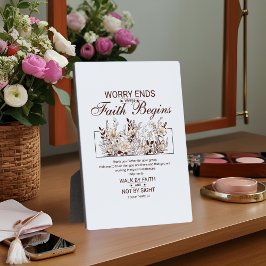 Placa Walk by Faith 2 Corinthians Floral Scripture