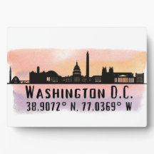 Washington DC Skyline Latitude e Mesa de Longitude