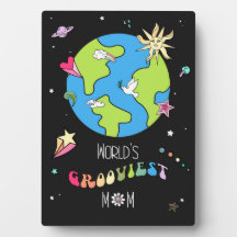 World’s Grooviest Mom Retro Plaque                