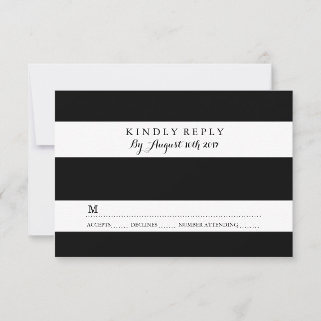 PLACAS CHIC BLACK E WHITE STRIPE RSVP (Frente)