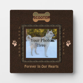 Placas Com Fotos Memorial de Cachorro ou Gato Marrom Elegante
