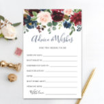Placas De Aconselhamento E Desejo Flóridas Do Mari<br><div class="desc">Placas De Aconselhamento E Desejo Do Marinho Borgonha. Personalize com a noiva para ser o nome e a data do chá. Para mais personalização,  clique no link "personalizar mais". Se precisar de ajuda,  entre em contato comigo,  por favor.</div>