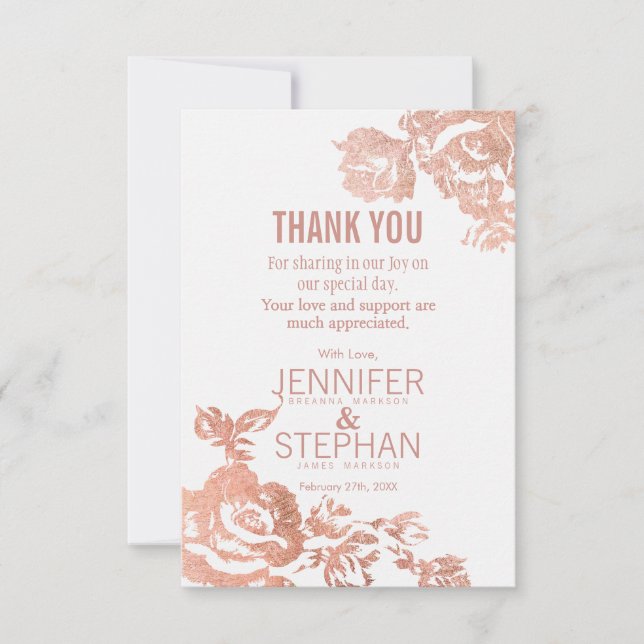 Placas De Agradecimento Da Rosa Moderna Elegante (Frente)