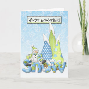 Placas de Cartões de natal Wonderland de inverno