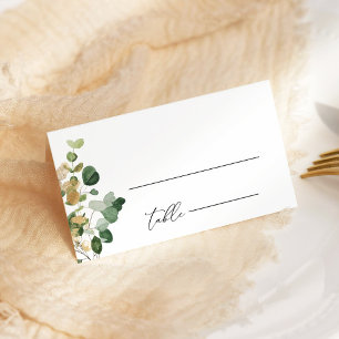 Placas de casamento em ouro com aquarela
