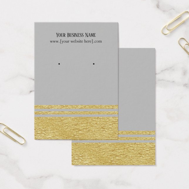 Placas de exibição de Cinza Luxe Faux Dourado Earr (Escritótio)
