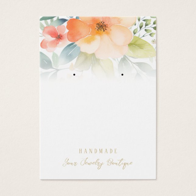Placas de Exibição de Joias de Flores de Aquarela (Frente)