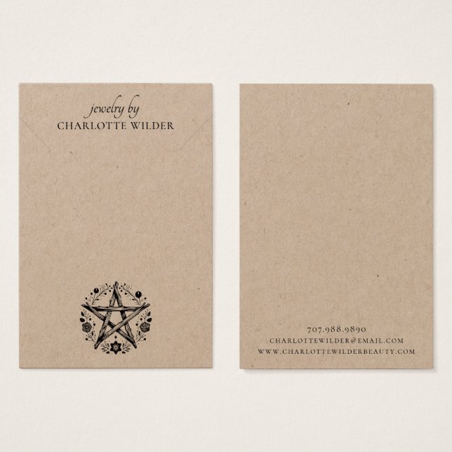 Placas de Exibição Rustic Pagan Kraft Jewelry Neck (Frente & Verso)