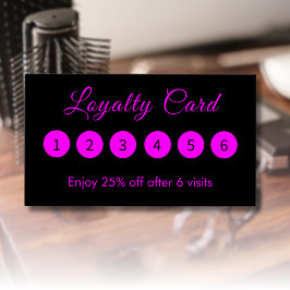 Placas de fidelidade Magenta Negra Simples e Elega