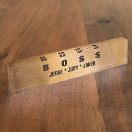 Placas de identificação de mesa de cobre engraçada