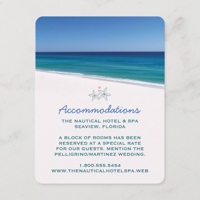 Placas de Inserção de Casamento de Praia (Frente)