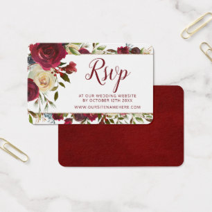 Placas de inserção de RSVP do site de casamento 