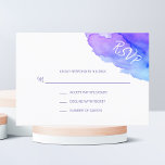 Placas de inserção RSVP Azul Roxo de Cor da Água M<br><div class="desc">Cartões de casamento RSVP de Respostas de Cores d'Água. Cor da turquesa azul púrpura do Pastel. Perfeito para temas de casamento de destino de praia, Bat / Bar Mitzvah, Aniversário, etc... . Água / design oceânico. Cartões editáveis - fácil adicionar suas informações ou alterar a fonte, cor e tamanho do...</div>