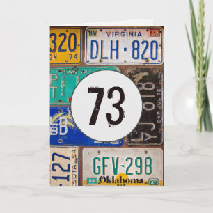 Placas de Licença Antigas para Cartão de Aniversár