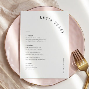 Placas de menu de casamento para Banquete moderno