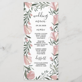 Placas de Menu de Casamento Russo Vintage Greenery