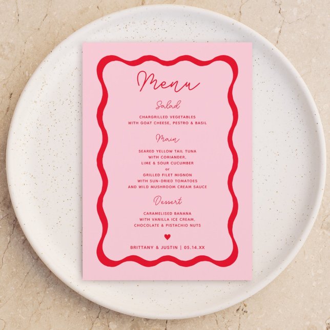Placas de menu de Festa de casamento retroativas,  (Criador carregado)